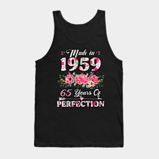 Year Old Made In 1959 Floral 65th Birthday Tank Top